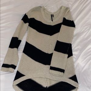 Stripped blue and tan sweater